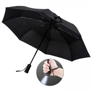 Tự động mở và tự động đóng công nghệ phát minh ô 3 lần với tay cầm đèn pin