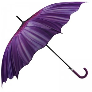 Thời trang Sun Parasol Tự động Mở dù nhỏ gọn ngoài trời với logo thẳng