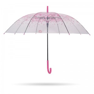hồng sakura 23 '' 8k tự động mở nhựa J xử lý ô trong suốt poe thẳng
